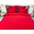 Lenjerie pat dublu,  FINET, 6 piese, cu ELASTIC, Rosu [3]