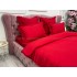 Lenjerie pat dublu,  FINET, 6 piese, cu ELASTIC, Rosu [5]