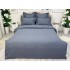 Lenjerie pat dublu,  FINET, 6 piese, cu ELASTIC, Gri petrol [2]