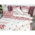 Lenjerie pat dublu,  FINET, 6 piese, cu ELASTIC, Alb-Rosu, model traditional [7]