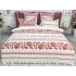 Lenjerie pat dublu,  FINET, 6 piese, cu ELASTIC, Alb-Rosu, model traditional [2]