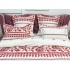 Lenjerie pat dublu,  FINET, 6 piese, cu ELASTIC, Alb-Rosu, model traditional [4]