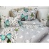 Lenjerie pat dublu,  FINET, 6 piese, Gri, fluturi, pietre [7]