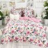 Lenjerie pat dublu,  FINET, 6 piese, Jojo Home, Alb-Roz, flori [9]