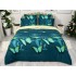 Lenjerie pat dublu,  FINET, 6 piese, Jojo Home, Turquoise-Multicolor, fluturi [2]