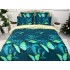 Lenjerie pat dublu,  FINET, 6 piese, Jojo Home, Turquoise-Multicolor, fluturi [3]