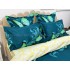 Lenjerie pat dublu,  FINET, 6 piese, Jojo Home, Turquoise-Multicolor, fluturi [5]