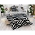 Lenjerie pat dublu,  FINET, 6 piese, cu ELASTIC, Jojo Home, Alb-Negru, animal print [9]