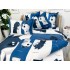 Lenjerie pat dublu,  FINET, Imprimeu Digital - Identic cu poza, 6 piese, Jojo Home, Alb-Bleumarin, pisicute [8]