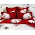 Lenjerie pat dublu,  FINET, Imprimeu Digital - Identic cu poza, 6 piese, Jojo Home, Rosu-Alb, pisicuta [4]