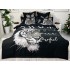 Lenjerie pat dublu,  FINET, Imprimeu Digital - Identic cu poza, 6 piese, Jojo Home, Negru-Gri, tigru [2]