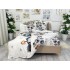 Lenjerie pat dublu,  FINET, Imprimeu Digital - Identic cu poza, 6 piese, Jojo Home, Alb-Multicolor, ursulet [7]