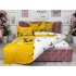 Lenjerie pat dublu,  FINET, 6 piese, Jojo Home, Galben-Negru, fluturi, flori [7]