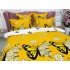 Lenjerie pat dublu,  FINET, 6 piese, Jojo Home, Galben-Negru, fluturi, flori [6]