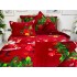Lenjerie pat dublu, Super Pufoasa COCOLINO, 6 piese, Jojo Home, Rosu-Verde, Mos Craciun [7]