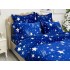 Lenjerie pat dublu, Super Pufoasa COCOLINO, 4 piese, Albastru, ploaie de stele [6]