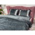 Lenjerie pat dublu, Catifea Deluxe, cu pliuri brodate, 4 piese, Jojo Home, Antracit [6]