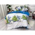 Lenjerie pat dublu,  FINET, 6 piese, Craciun, Jojo Home, Bleu-Multicolor, oameni de zapada, brazi [9]