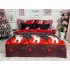 Lenjerie pat dublu,  FINET, 6 piese, Craciun, Jojo Home, Rosu-Negru, catelusi [2]