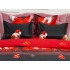 Lenjerie pat dublu,  FINET, 6 piese, Craciun, Jojo Home, Rosu-Negru, catelusi [4]