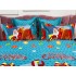 Lenjerie pat dublu,  FINET, 6 piese, Craciun, Jojo Home, Bleu-Multicolor, sania lui Mos Craciun [4]