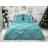 Lenjerie pat dublu,  Soft Touch, 6 piese, cu PLIURI BRODATE, Jojo Home, Aqua Blue [4]