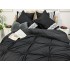 Lenjerie pat dublu,  Soft Touch, 6 piese, cu PLIURI BRODATE, Jojo Home, Negru [9]