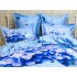 Lenjerie pat dublu,  FINET, 6 piese, IDENTICA CU POZA, Albastru, hortensie [6]