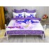 Lenjerie pat dublu,  FINET, 6 piese, IDENTICA CU POZA, Mov, flori [2]