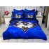 Lenjerie pat dublu,  FINET, 6 piese, IDENTICA CU POZA, Albastru, catelusi [2]