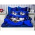 Lenjerie pat dublu,  FINET, 6 piese, IDENTICA CU POZA, Albastru, catelusi [7]