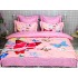 Lenjerie pat dublu,  FINET, 6 piese, IDENTICA CU POZA, Roz, fluturi [3]