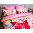 Lenjerie pat dublu,  FINET, 6 piese, IDENTICA CU POZA, Roz, fluturi [4]
