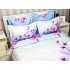Lenjerie pat dublu,  FINET, 6 piese, IDENTICA CU POZA, Lila, magnolii [5]