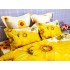 Lenjerie pat dublu,  FINET, 6 piese, IDENTICA CU POZA, Galben, flori [5]