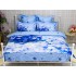 Lenjerie pat dublu,  FINET, 6 piese, IDENTICA CU POZA, Albastru, hortensie [2]