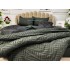 Lenjerie pat dublu, Finet Satinat Deluxe cu Smocuri Brodate, IDENTICA CU POZA, cu elastic, 4 anotimpuri, 6 piese, gri verzui [9]