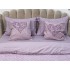 Lenjerie pat dublu, Finet Satinat Deluxe cu Smocuri Brodate, IDENTICA CU POZA, cu elastic, 4 anotimpuri, 6 piese, lila [3]