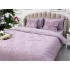 Lenjerie pat dublu, Finet Satinat Deluxe cu Smocuri Brodate, IDENTICA CU POZA, cu elastic, 4 anotimpuri, 6 piese, lila [7]