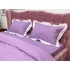 Lenjerie pat dublu,  FINET, cu Broderie si Volanase, 4 piese, cu Elastic, lila [6]