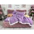 Lenjerie pat dublu,  FINET, cu Broderie si Volanase, 4 piese, cu Elastic, lila [8]