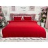 Lenjerie pat dublu,  FINET, cu Broderie si Volanase, 4 piese, cu Elastic, rosu [2]