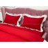 Lenjerie pat dublu,  FINET, cu Broderie si Volanase, 4 piese, cu Elastic, rosu [6]