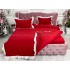 Lenjerie pat dublu,  FINET, cu Broderie si Volanase, 4 piese, cu Elastic, rosu [7]