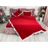 Lenjerie pat dublu,  FINET, cu Broderie si Volanase, 4 piese, cu Elastic, rosu [10]