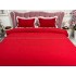Lenjerie pat dublu,  FINET, cu Broderie si Volanase, 4 piese, cu Elastic, rosu [3]
