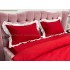 Lenjerie pat dublu,  FINET, cu Broderie si Volanase, 4 piese, cu Elastic, rosu [5]
