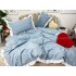 Lenjerie pat dublu,  FINET, cu Broderie si Volanase, 4 piese, cu Elastic, bleu [5]