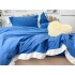 Lenjerie pat dublu,  FINET, cu Broderie si Volanase, 4 piese, cu Elastic, albastru [8]