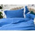 Lenjerie pat dublu,  FINET, cu Broderie si Volanase, 4 piese, cu Elastic, albastru [9]